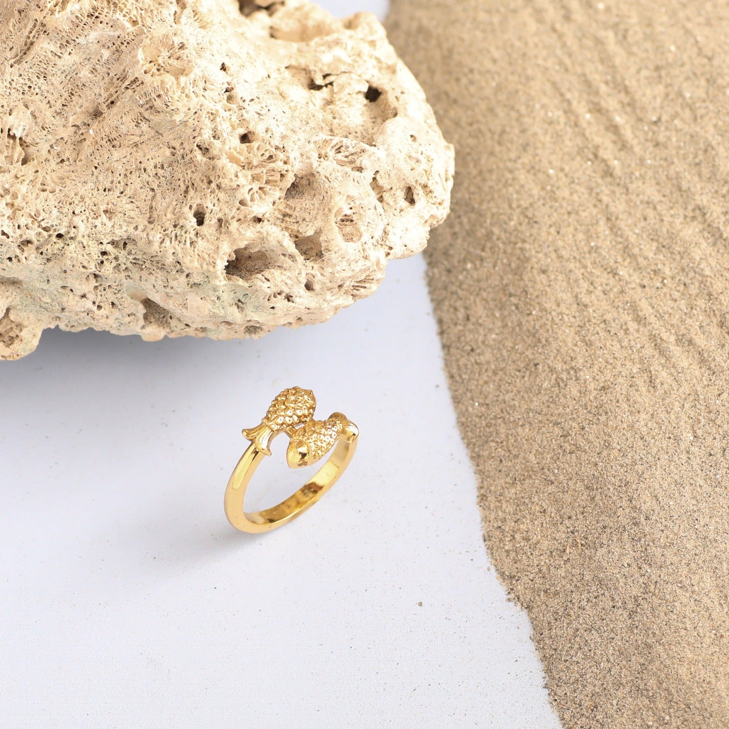 22K Gold Plated Adjustable Double Ring
