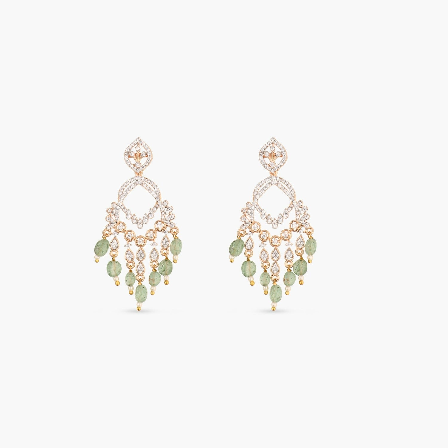 Women Chandelier Earrings Gold Plated GP Clear Crystal Wedding Drop Dangle  00165 | eBay