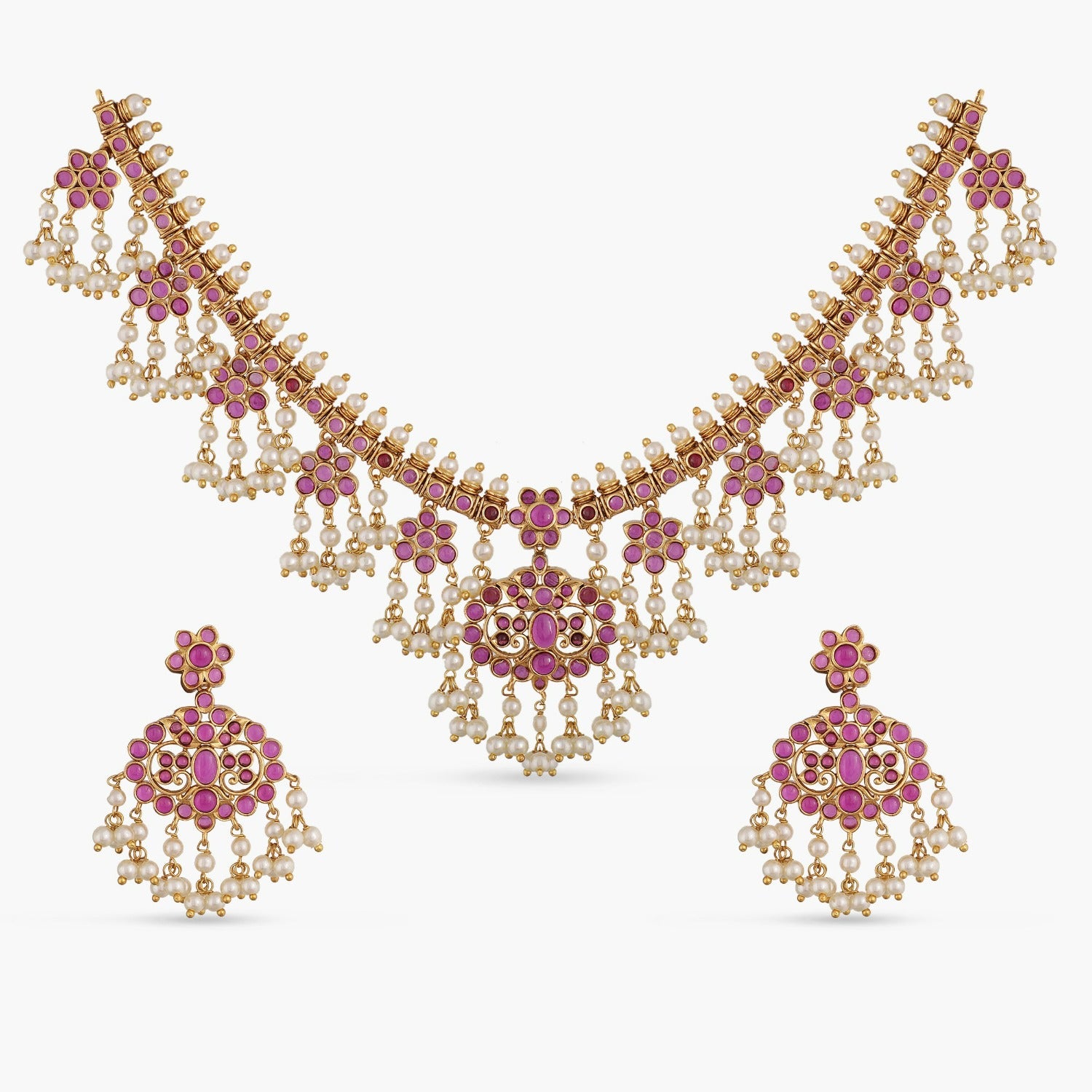 Shop Stylish & Premium Long Necklace Sets  Tarinika Tagged Kempu -  Tarinika India