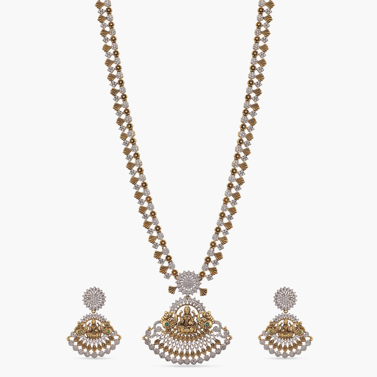 Buy Maithili Statement CZ Antique Long Necklace Set | Tarinika ...