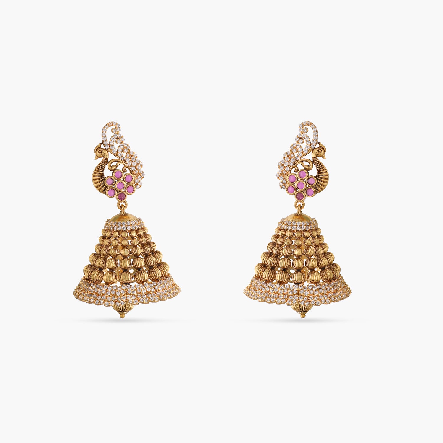 Buy Cute Peacock Model Daily Wear Gold Plated Jhumka Design