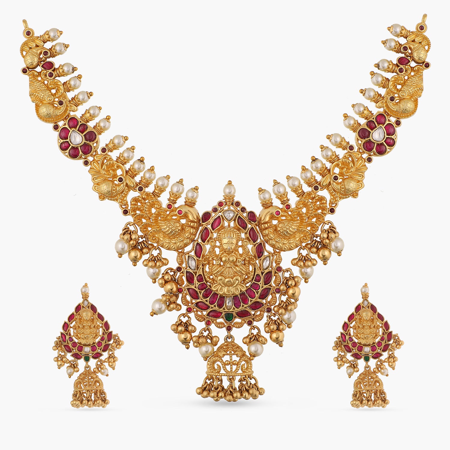 Shrinika Grand Kempu Jadau Necklace Set