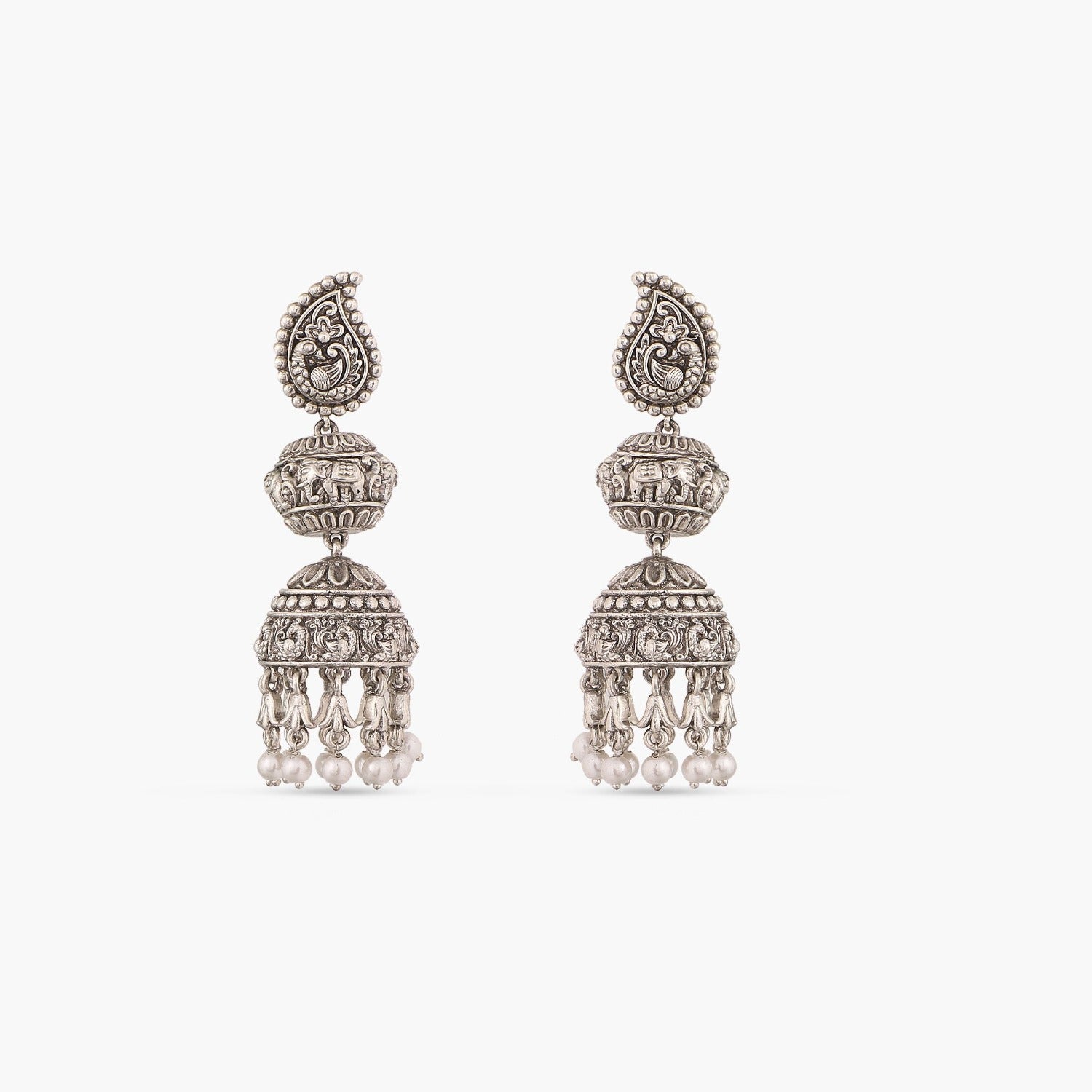 Buy Jewellery Oxidized German Silver Plated Skyblue Jhumka Jhumki Earrings  Online at Best Prices in India - JioMart.