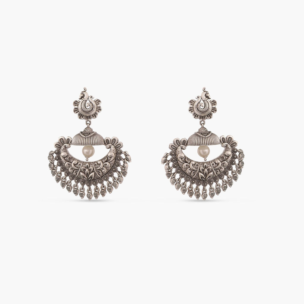 Round Pink Green Dual Tone Oxidized Big Chandbali Earrings – AryaFashions