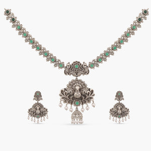 Manisha Jewellery Oxidized Plated Peacock Necklace Set