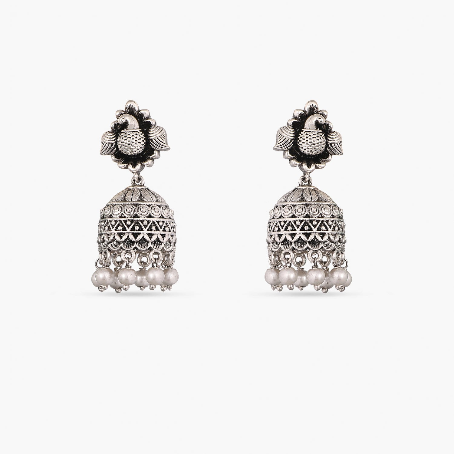 KRELIN womens Traditional Silver Oxidised Antique Stylish Designer  Afghni_Big Dangle Drop Earrings : Amazon.in: Fashion