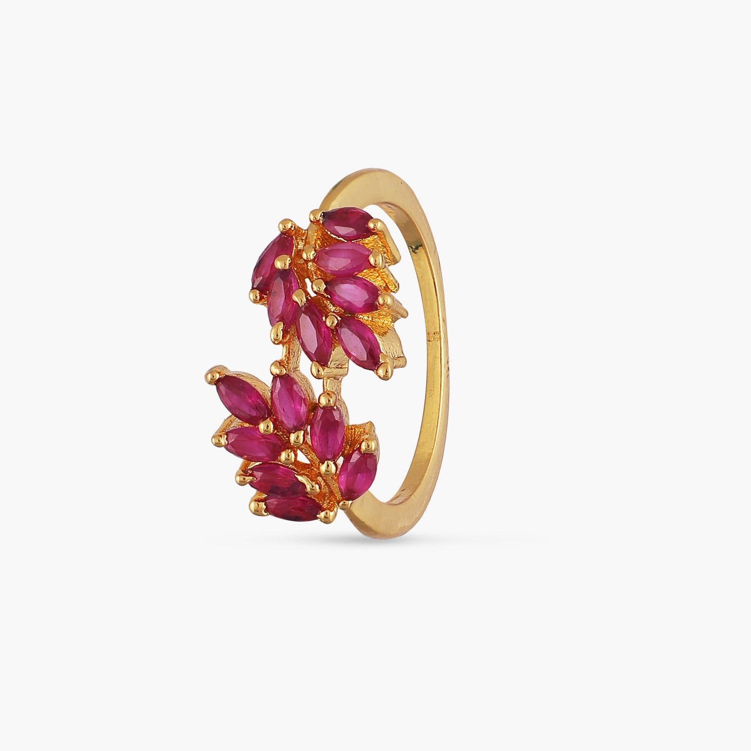 Lustrous 9 Stone Ruby Ring